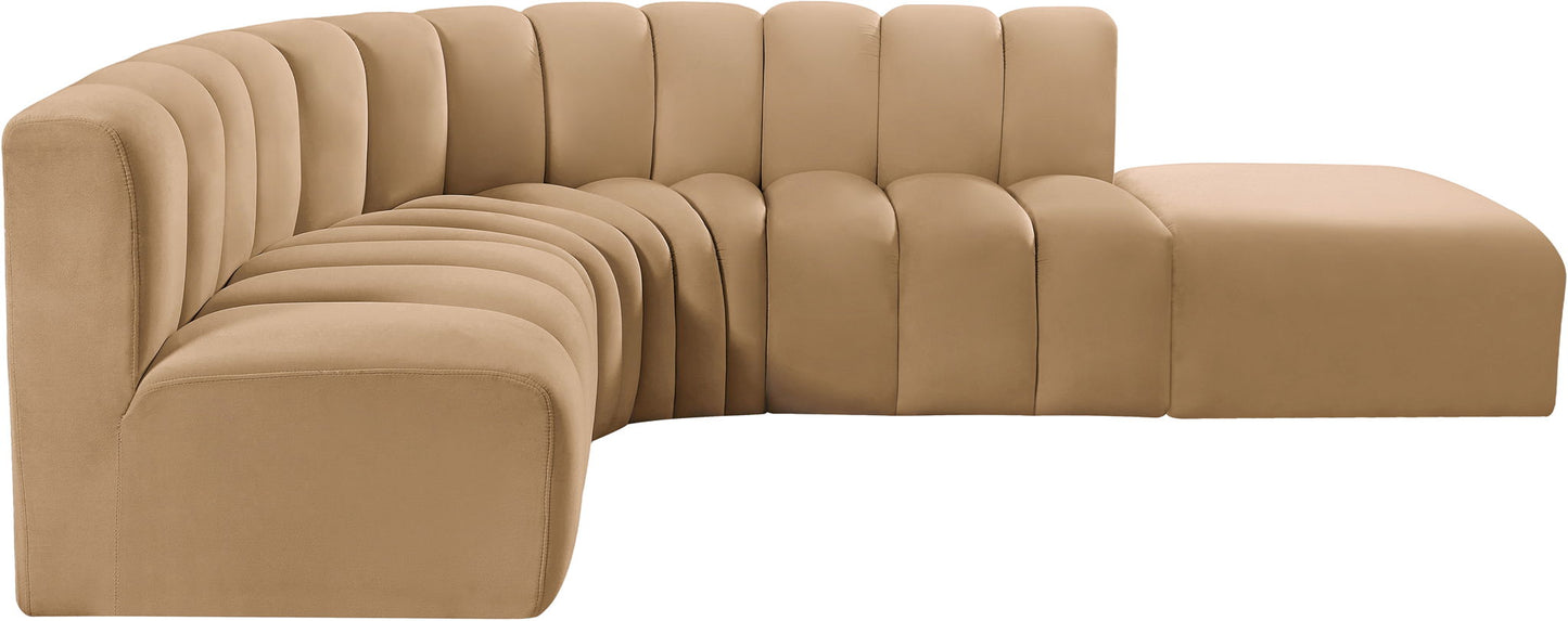 Arc - Velvet 5 Piece Corner Modular Sofa