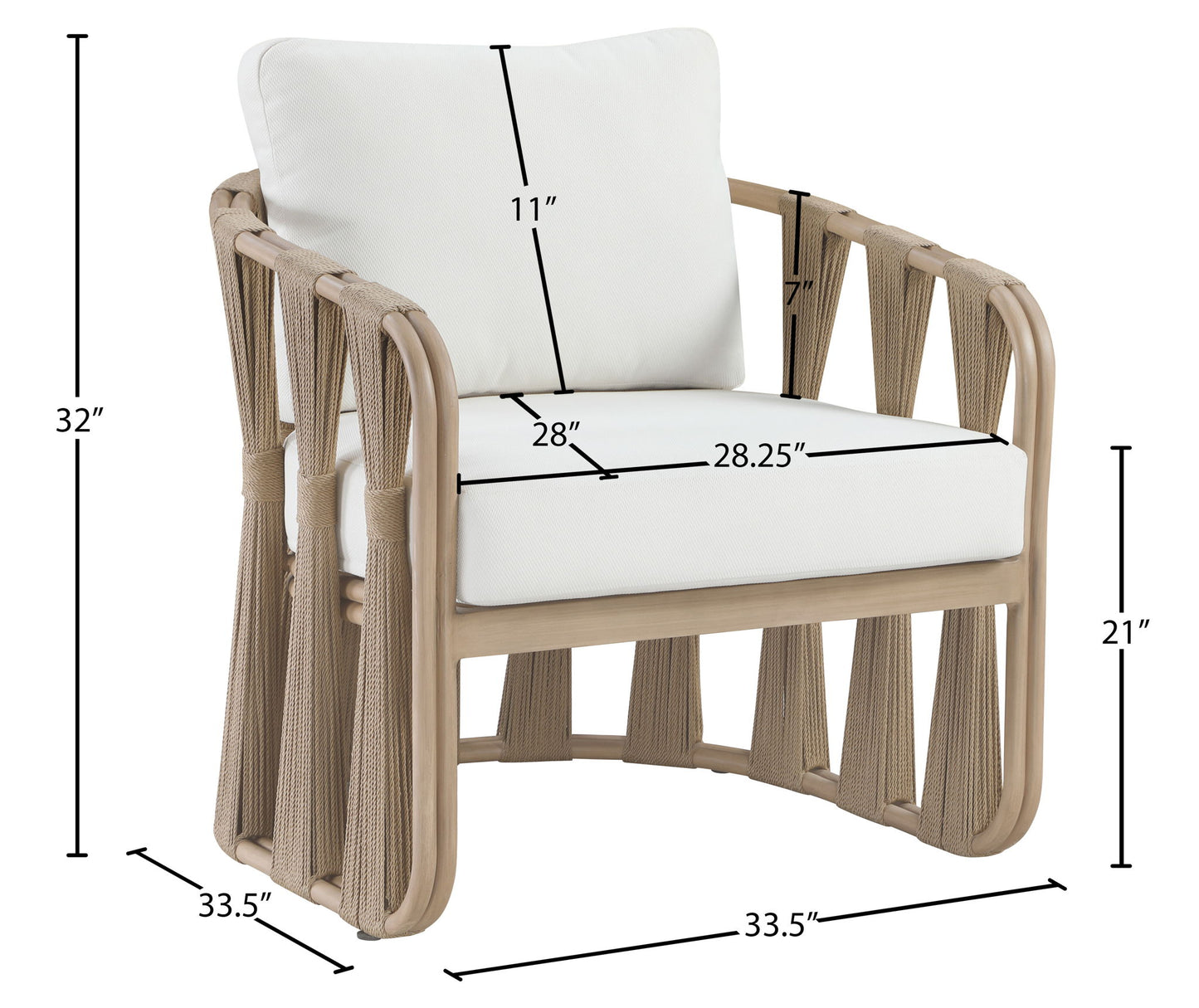 San Pietro - Resilient Waterproof Fabric Upholstered Outdoor Patio Chair