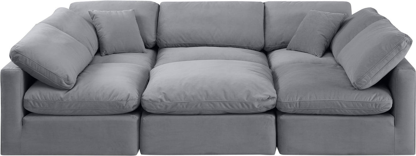 Indulge - Velvet 6 Piece Modular Sectional