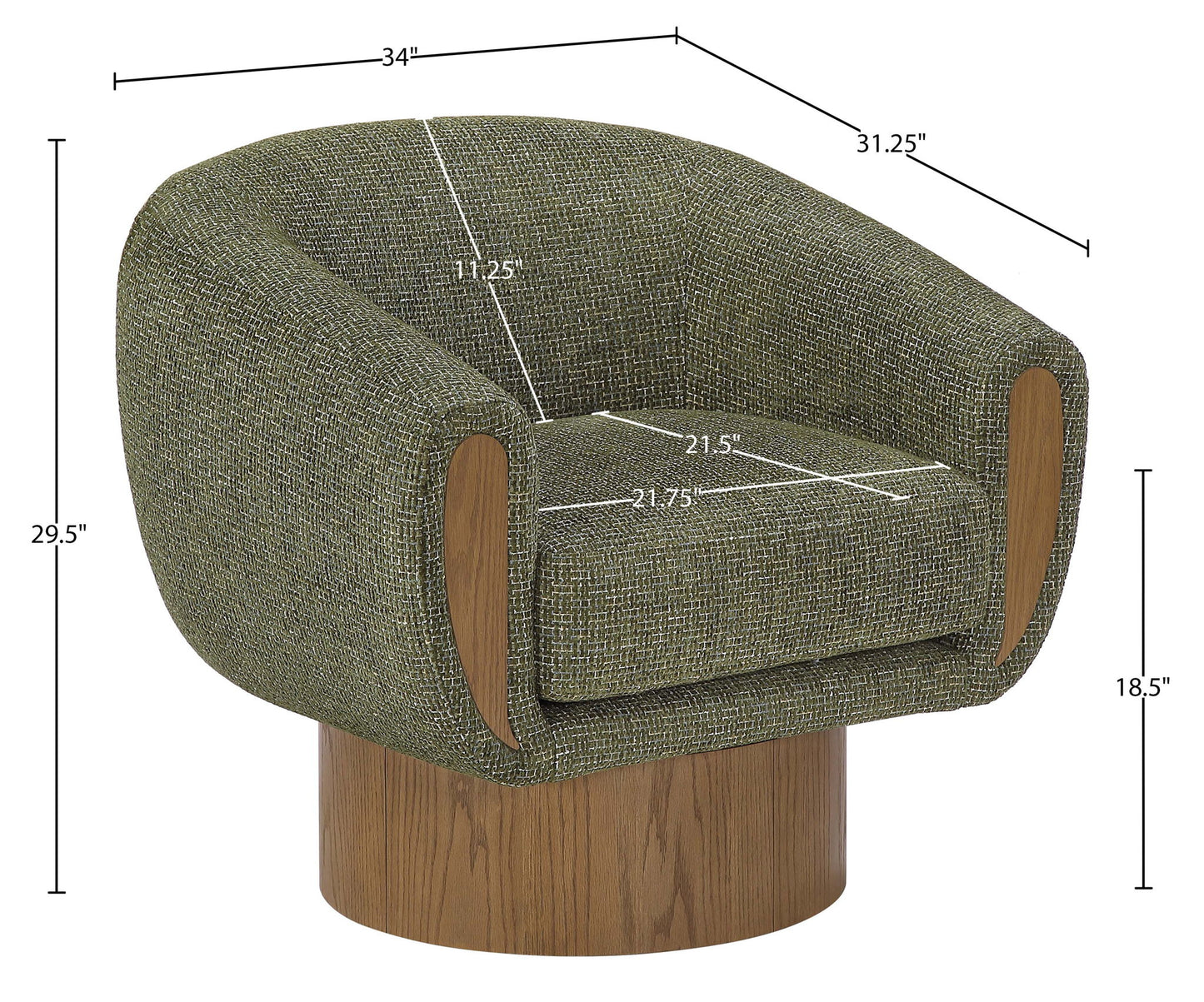 Avella - Interwoven Fabric Swivel Accent Chair