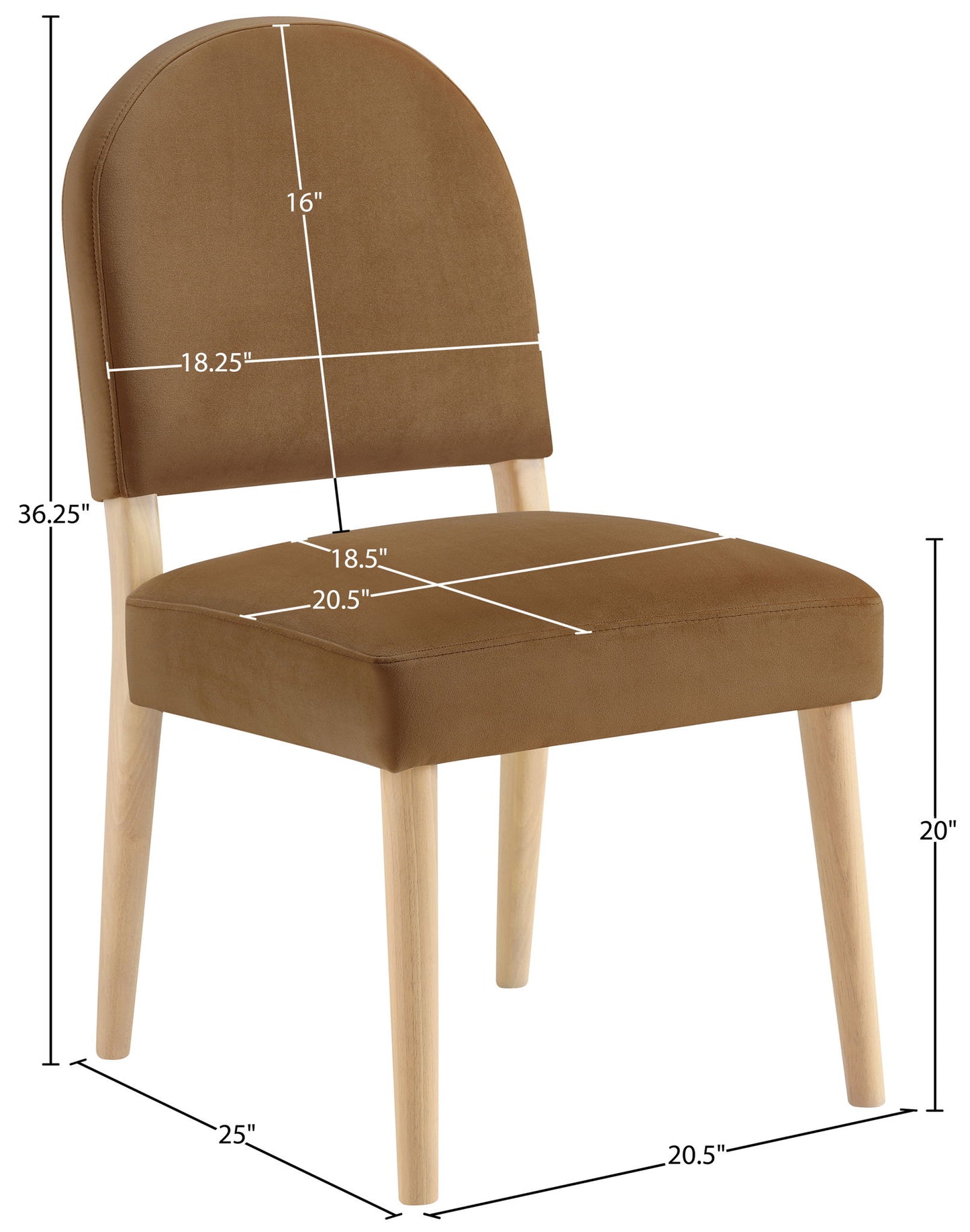 Varinelle - Velvet Upholstered Dining Chair (Set of 2) - Saddle