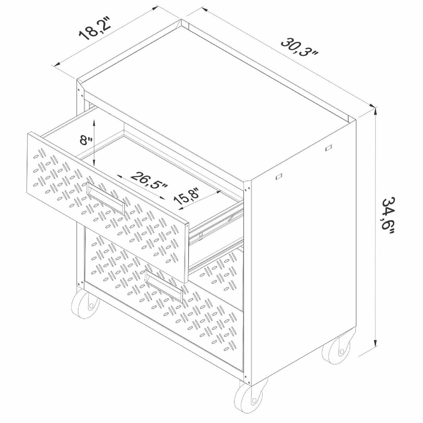 Manhattan Fortress - 3-Drawer Rolling Garage Cabinet