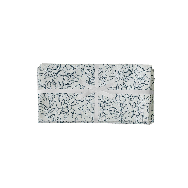 Crissy - Cotton Canvas Printed Napkins (Set of 4) - Inked