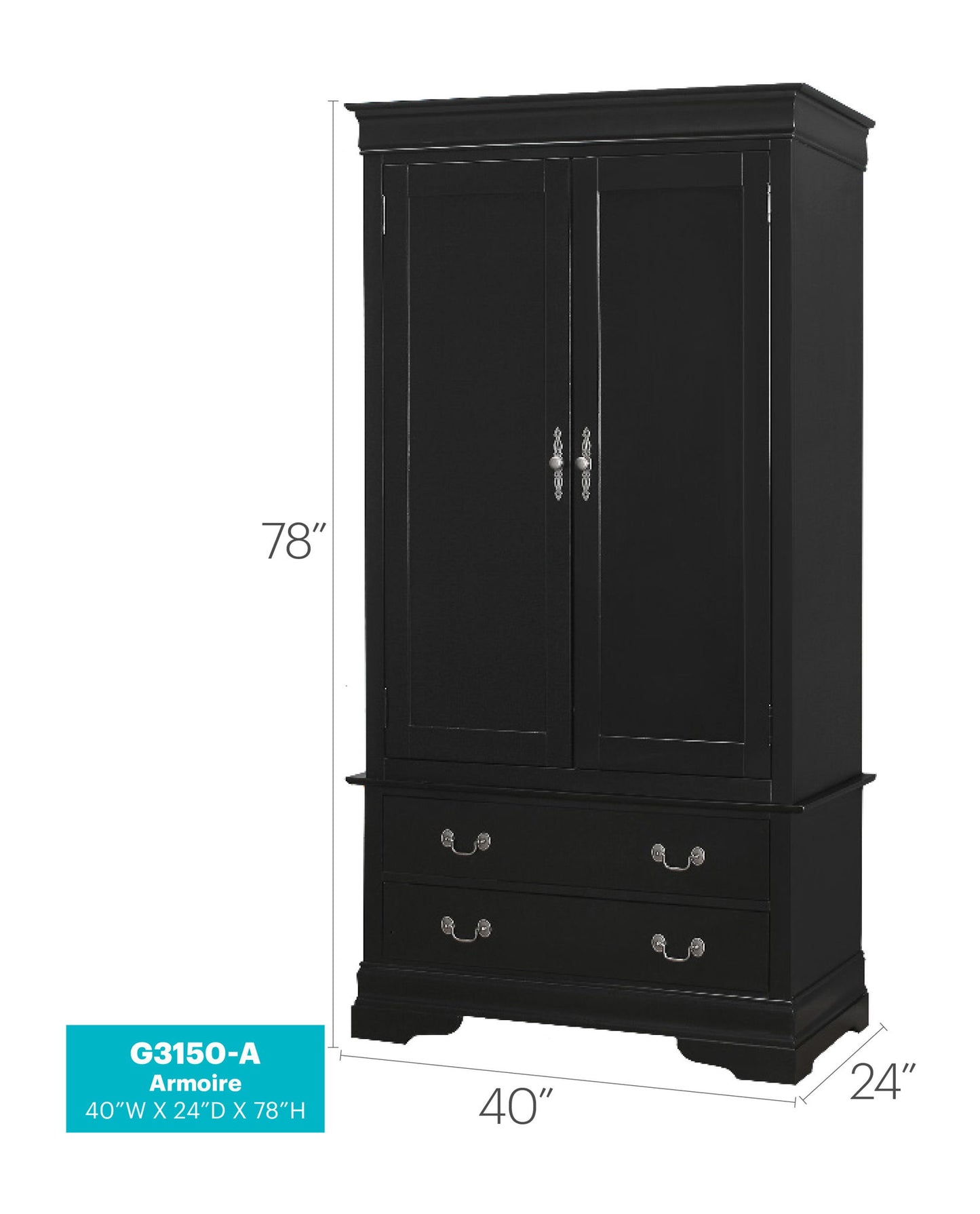 Glory Furniture - Louis Phillipe - Armoire