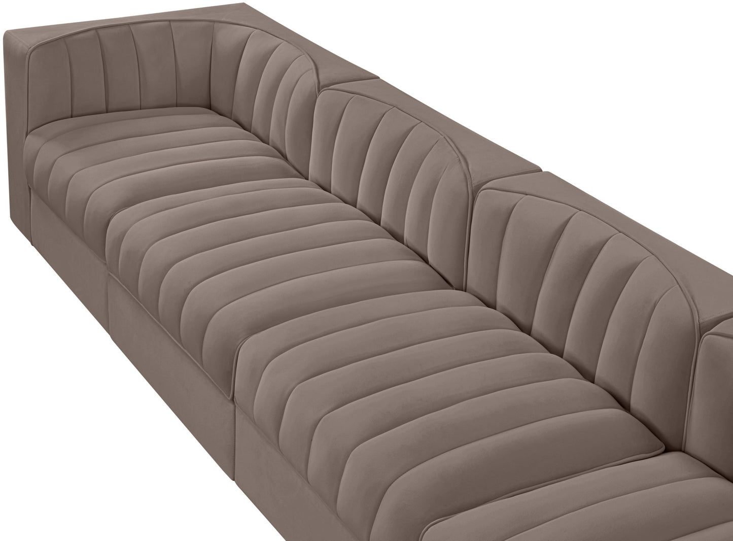 Rummi - Velvet Performance Fabric Upholstered 4 Piece Modular Sofa