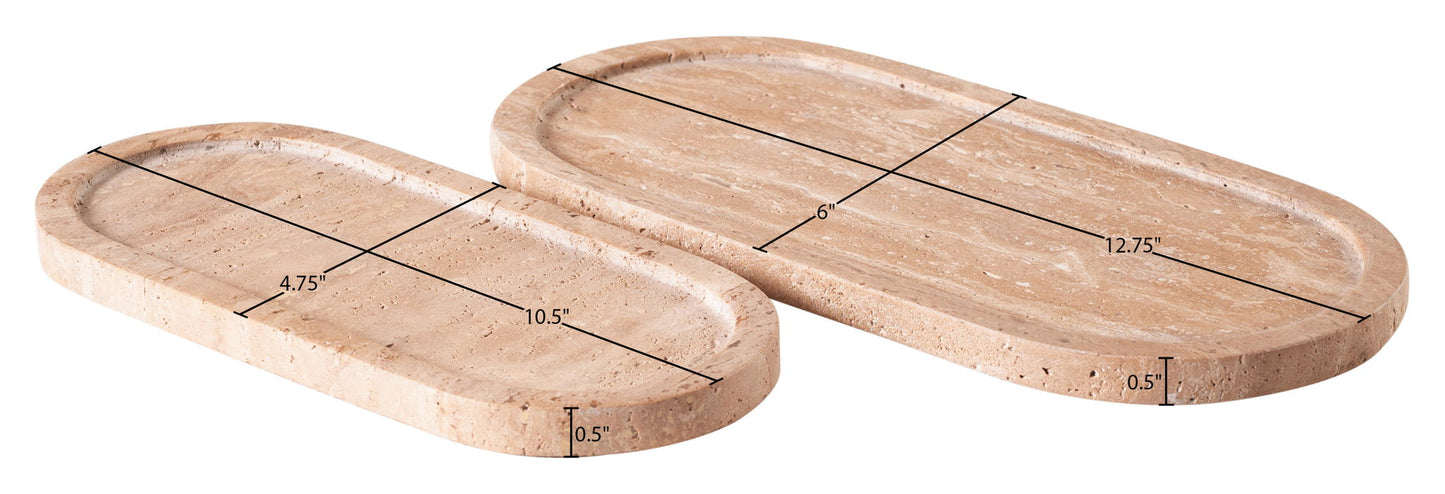 Vanta - Tray (Set of 2) - Travertine