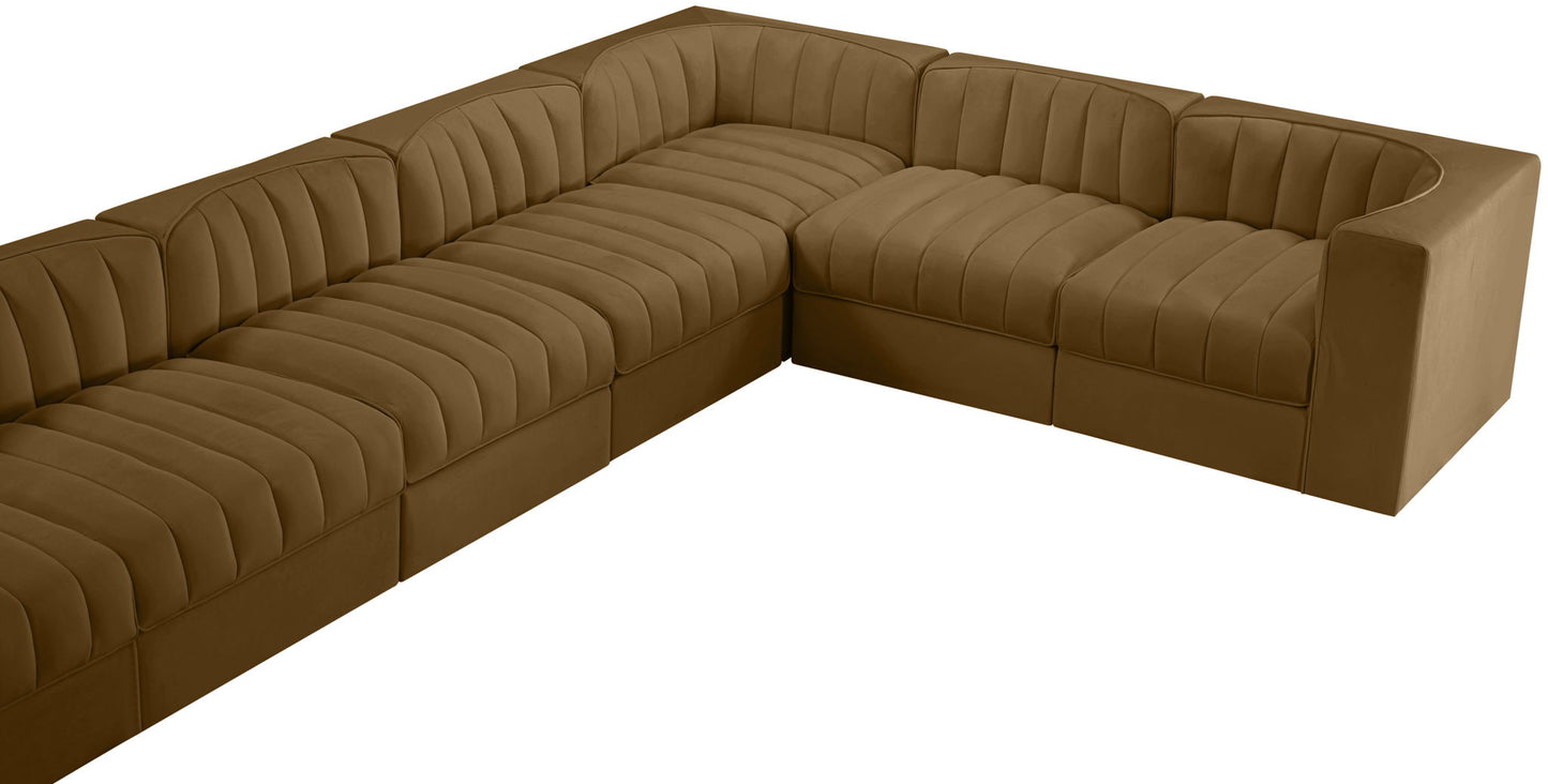 Rummi - Velvet Performance Fabric Upholstered 10 Piece Modular Sectional