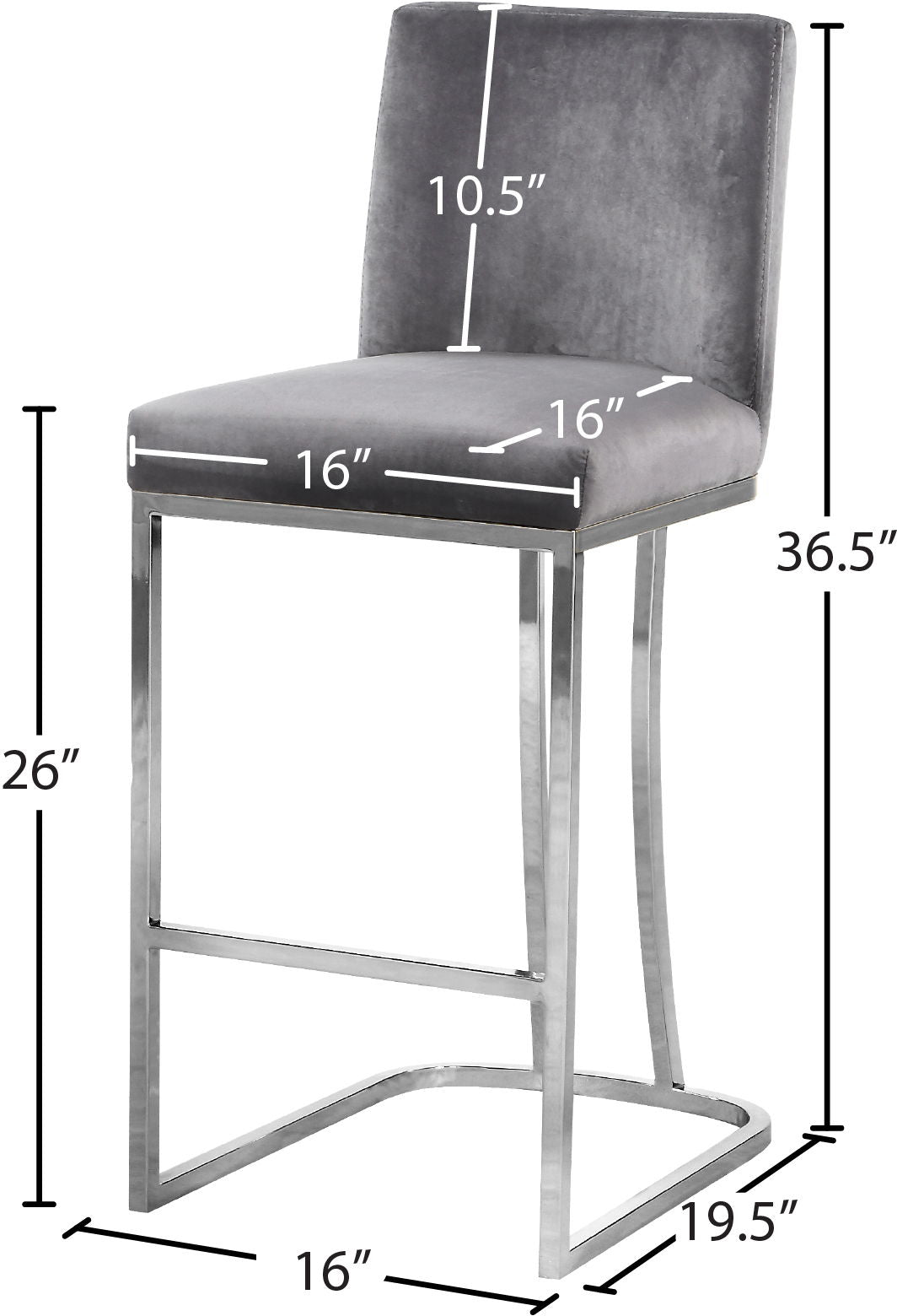 Heidi - Stool with Chrome Legs