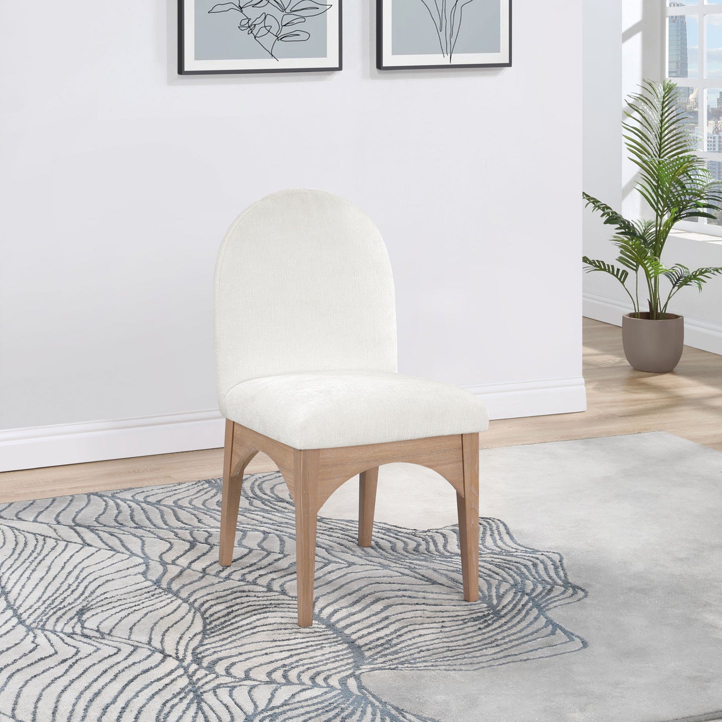 Waldorf - Chenille Dining Side Chair With Natural Legs