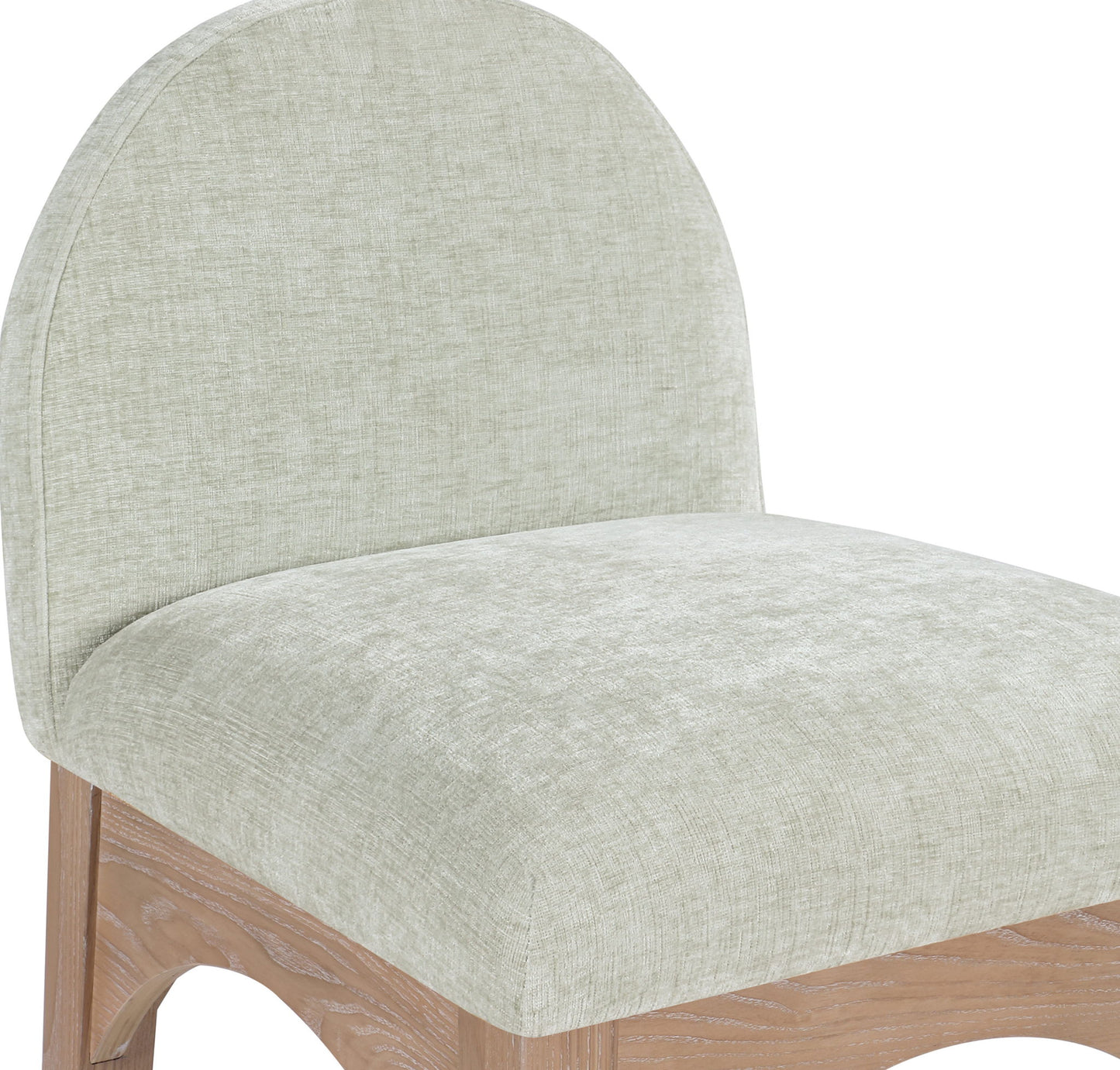Waldorf - Chenille Stool With Natural Legs