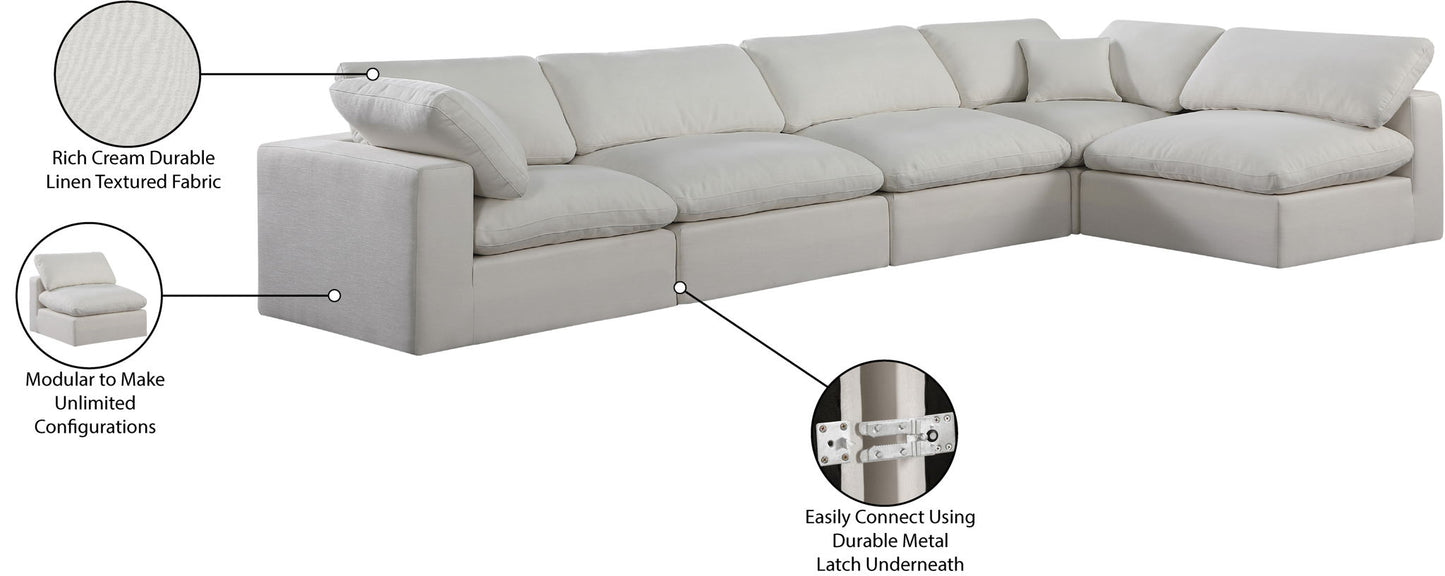 Comfy - 5 Piece Linen Modular Sectional