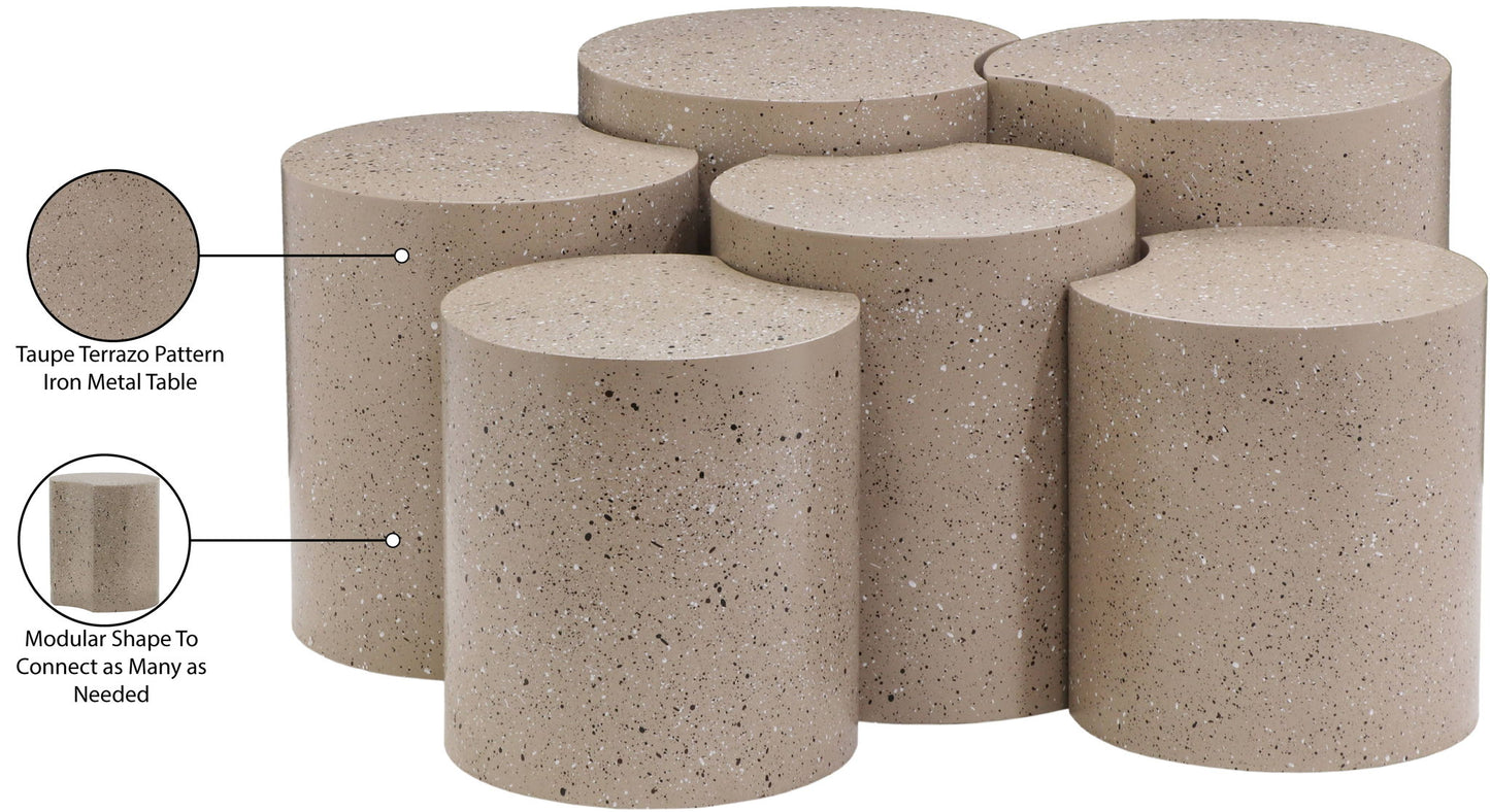 Dimple - 20" 6 Piece Modular Coffee Table - Terazzo Finish