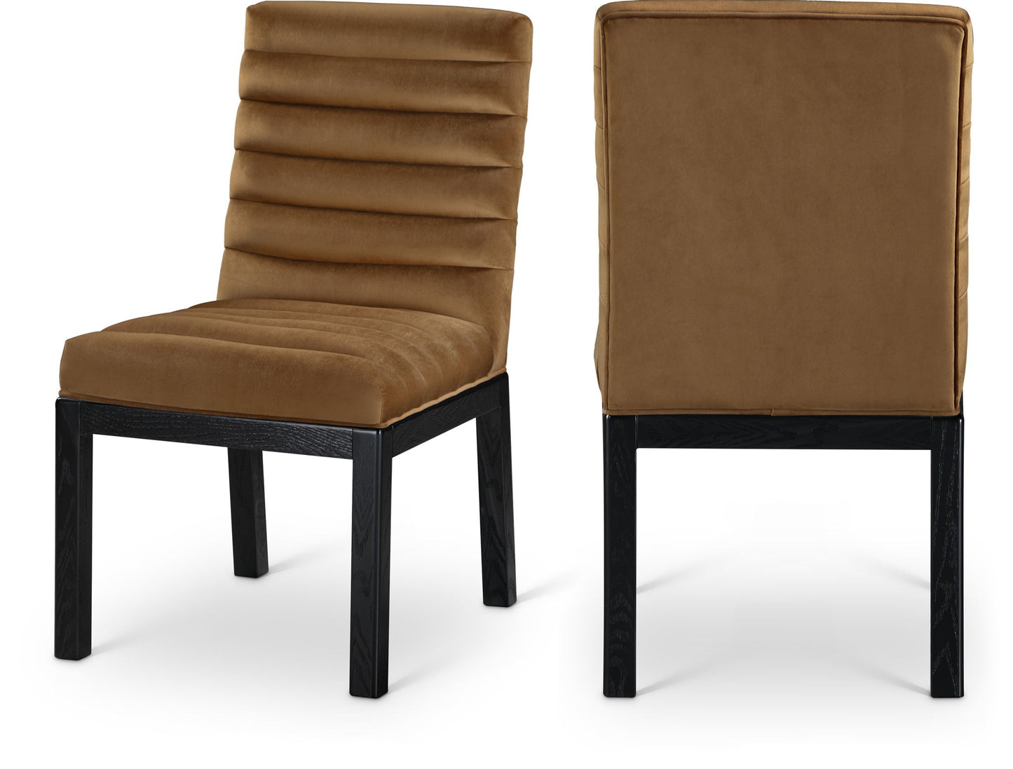 Evelyn - Dining Chair With Black Legs - Saddle