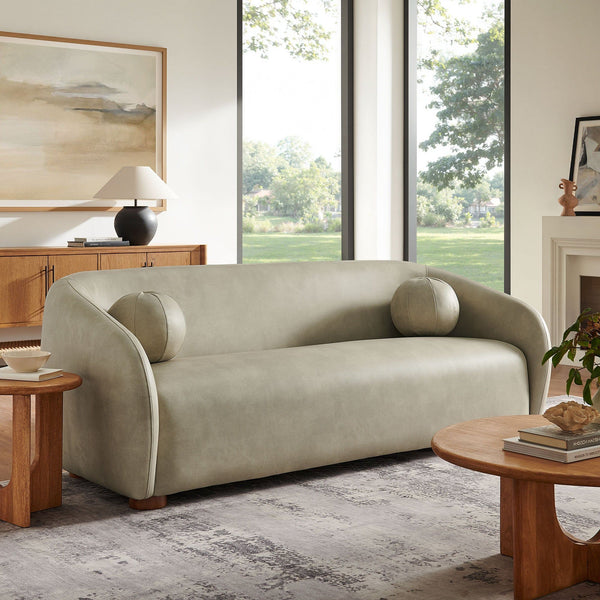 Holland 85" Vegan Leather Sofa - Mineral