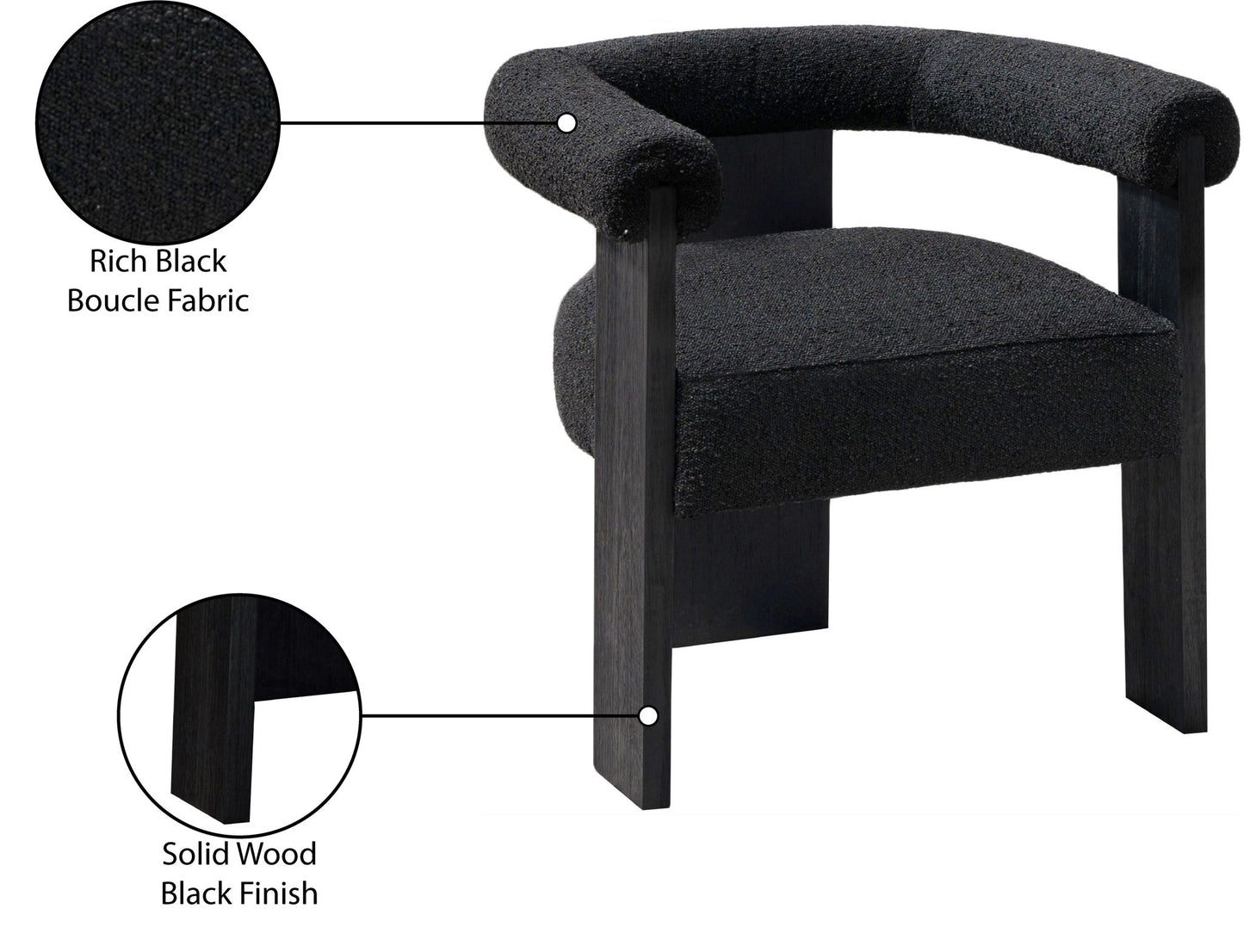 Barrel - Dining Chair - Black Legs
