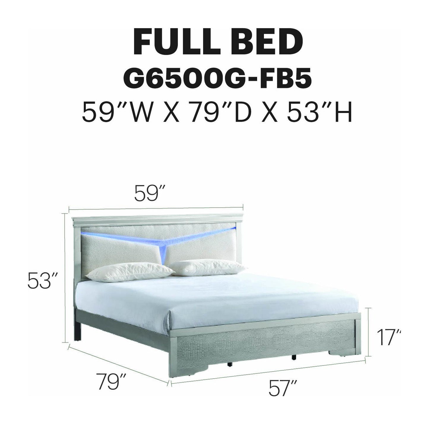 Glory Furniture - Lorana - Bed With LED Headboard