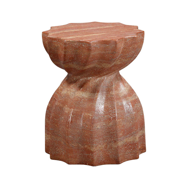 Turin - Faux Sandstone Indoor / Outdoor Concrete Stool - Red