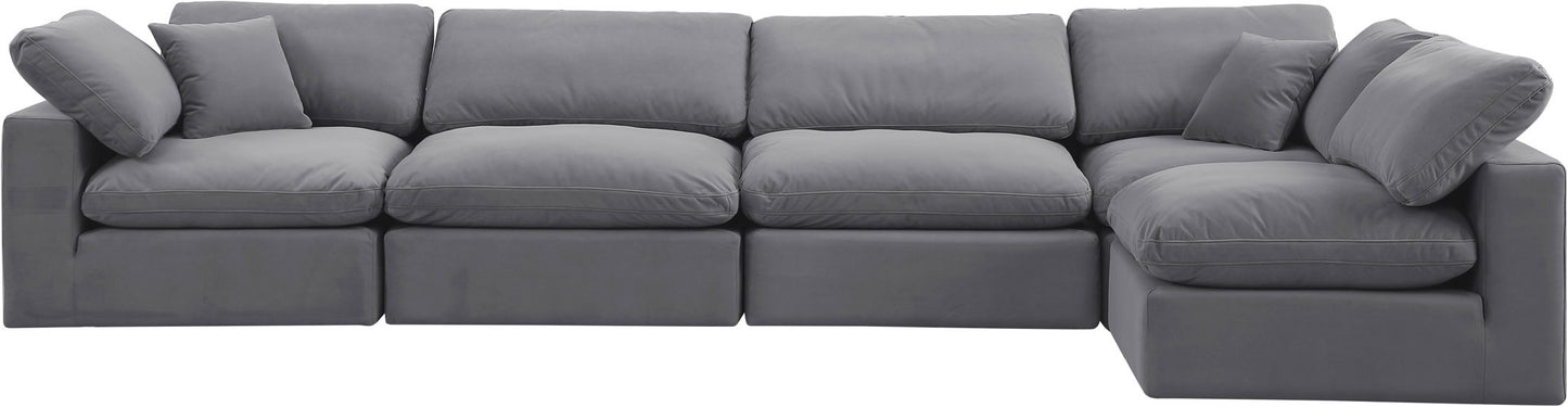 Comfy - 5 Piece Velvet Modular Sectional