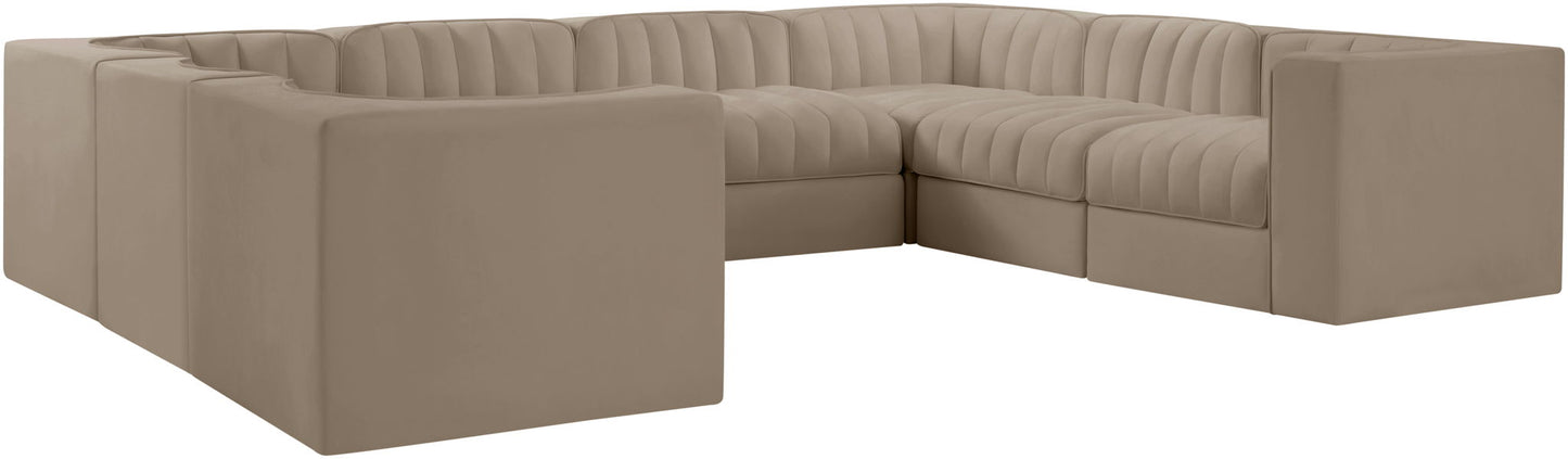 Rummi - Velvet Performance Fabric Upholstered Modular Sectional