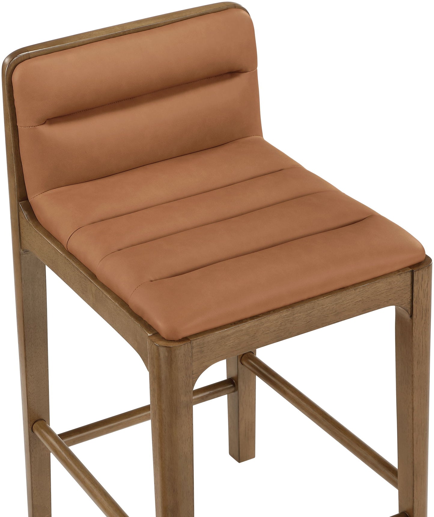 Ellis - Vegan Leather Upholstered Counter Stool (Set of 2) - Brown Base