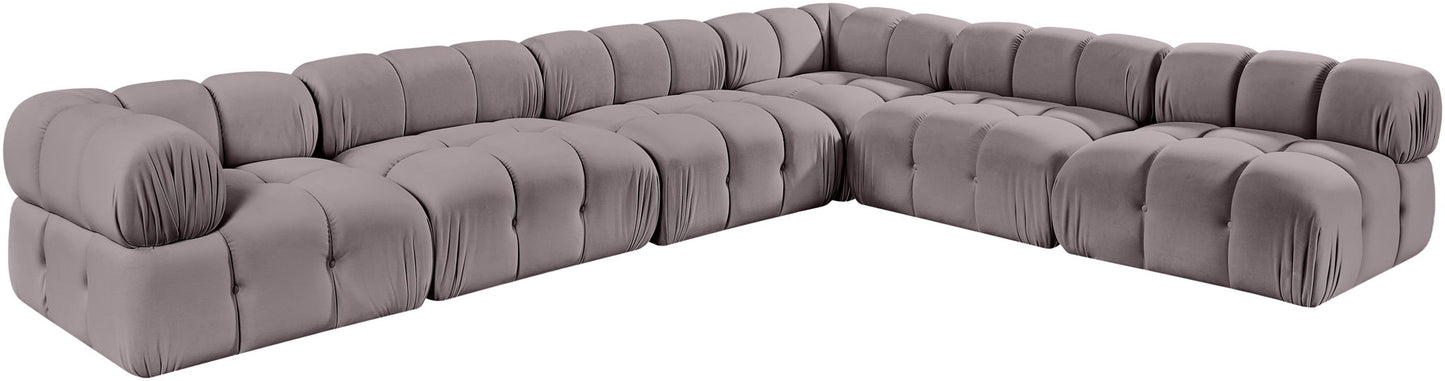 Orin - Velvet 6 Piece Modular L-Shaped Sectional