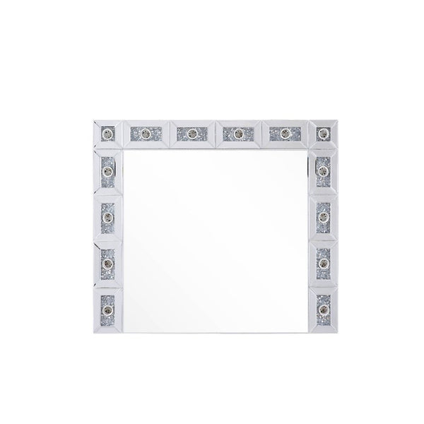 Noralie - 28" X 32" Accent Mirror - Mirrored & Faux Diamonds