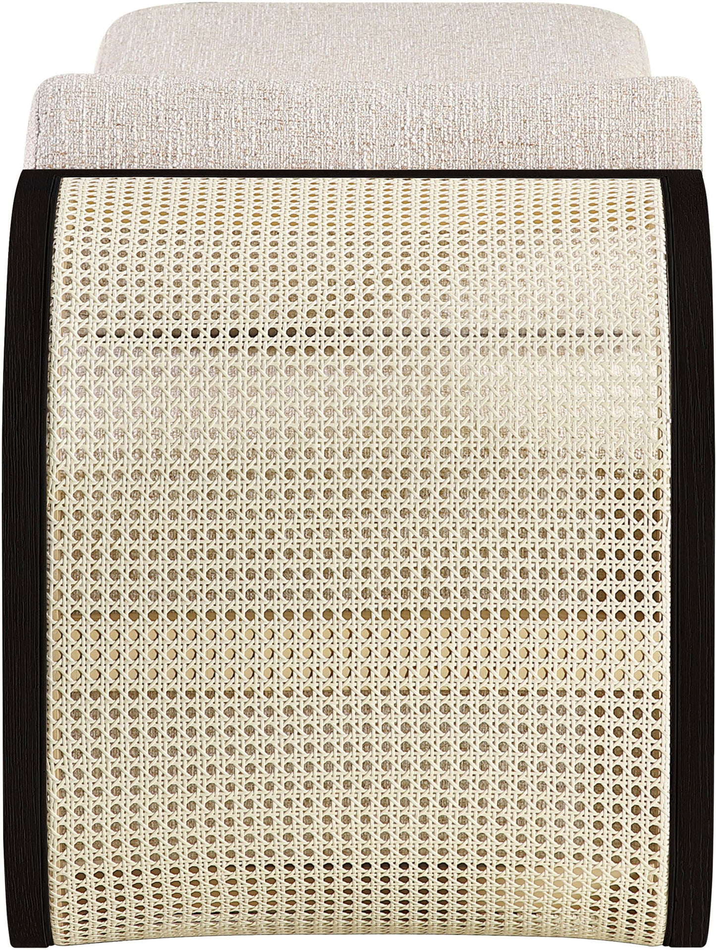 Zephyr - Linen Textured Fabric Upholstered Chaise - Painted Black Base