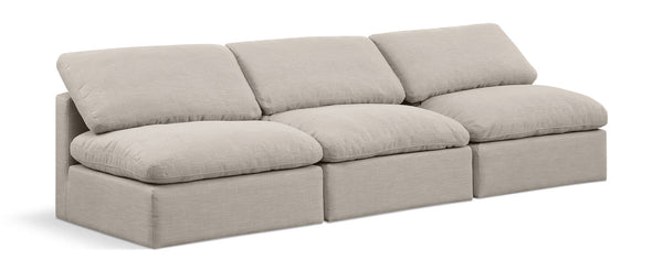 Indulge - Linen 3 Seat Modular Armless Sofa