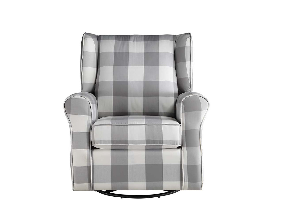 Patli - Swivel Chair With Glider - Gray Fabric