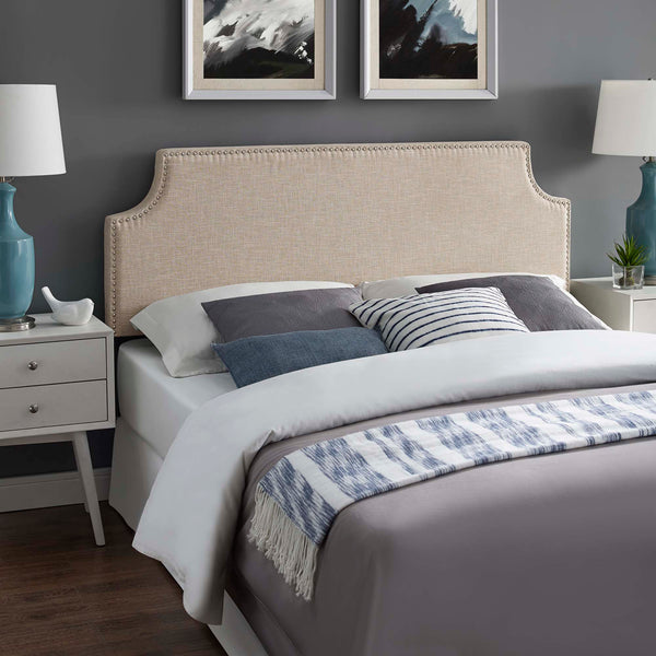Laura Upholstered Fabric Headboard - Queen, Beige