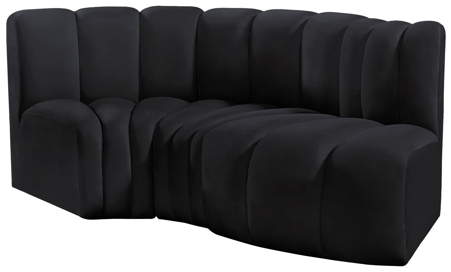 Arc - Velvet 3 Piece Modular L-Shaped Sofa