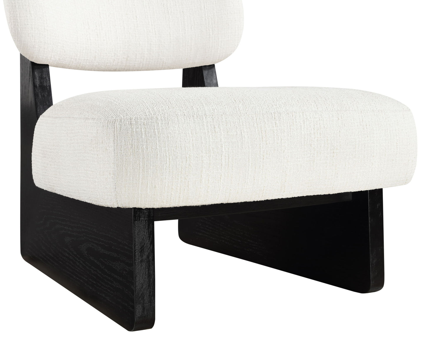 Vetra - Linen Textured Fabric Upholstered Accent Chair With Black Base