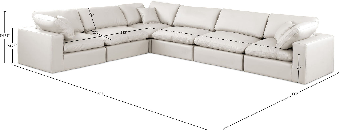 Comfy - 6 Piece Faux Leather Modular Corner Sectional
