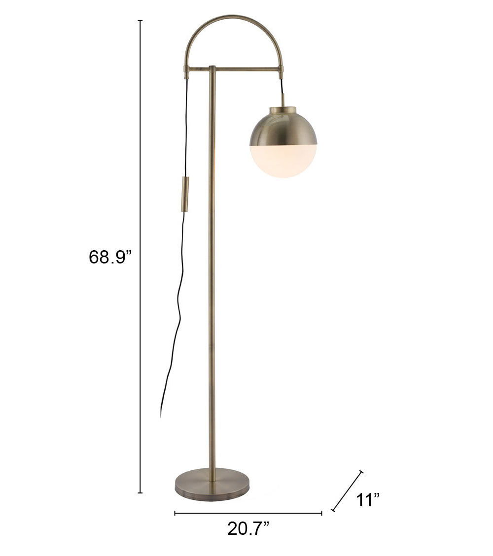 Waterloo - Floor Lamp - White / Bronze