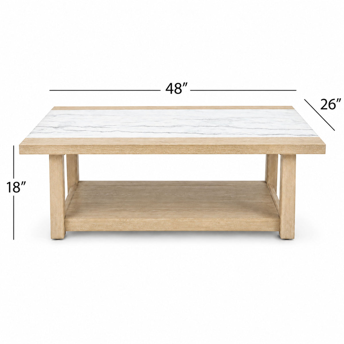 Trifecta - Coffee Table - Driftwood Cerused Oak