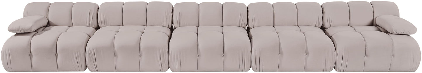 Orin - Velvet 5 Piece Modular Armless Sofa