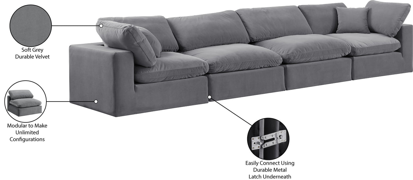 Comfy - Velvet Modular Sofa 4 Seats