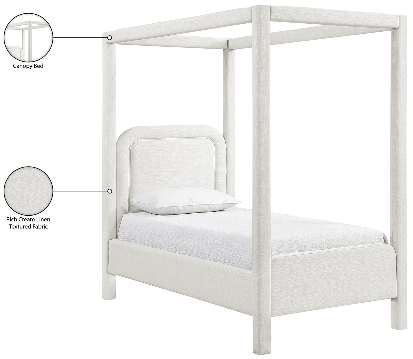 Salina - Linen Textured Fabric Upholstered Bed