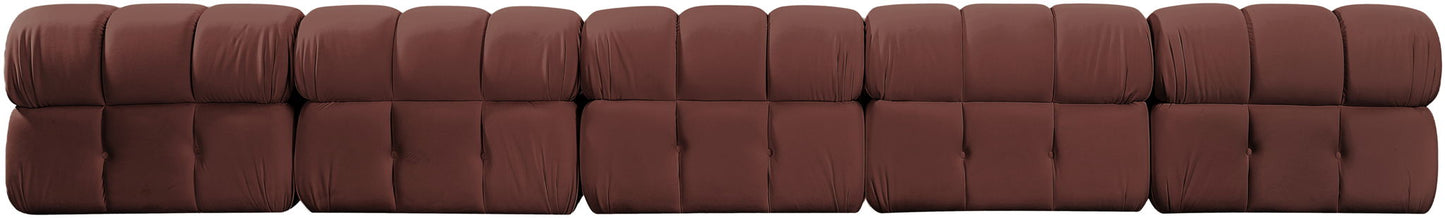 Orin - Velvet 5 Piece Modular Armless Sofa