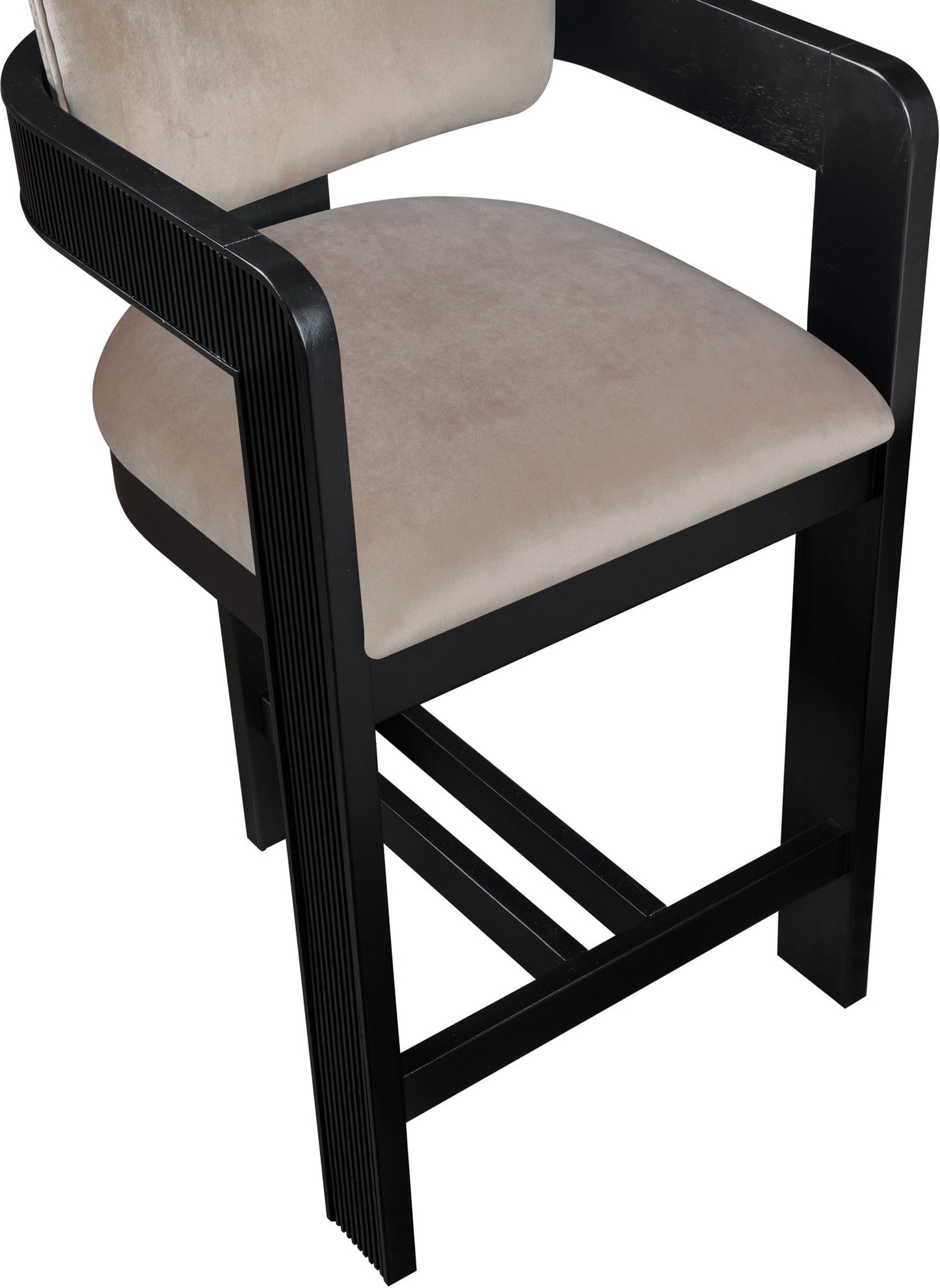 Sacha - Velvet Stool With Black Base