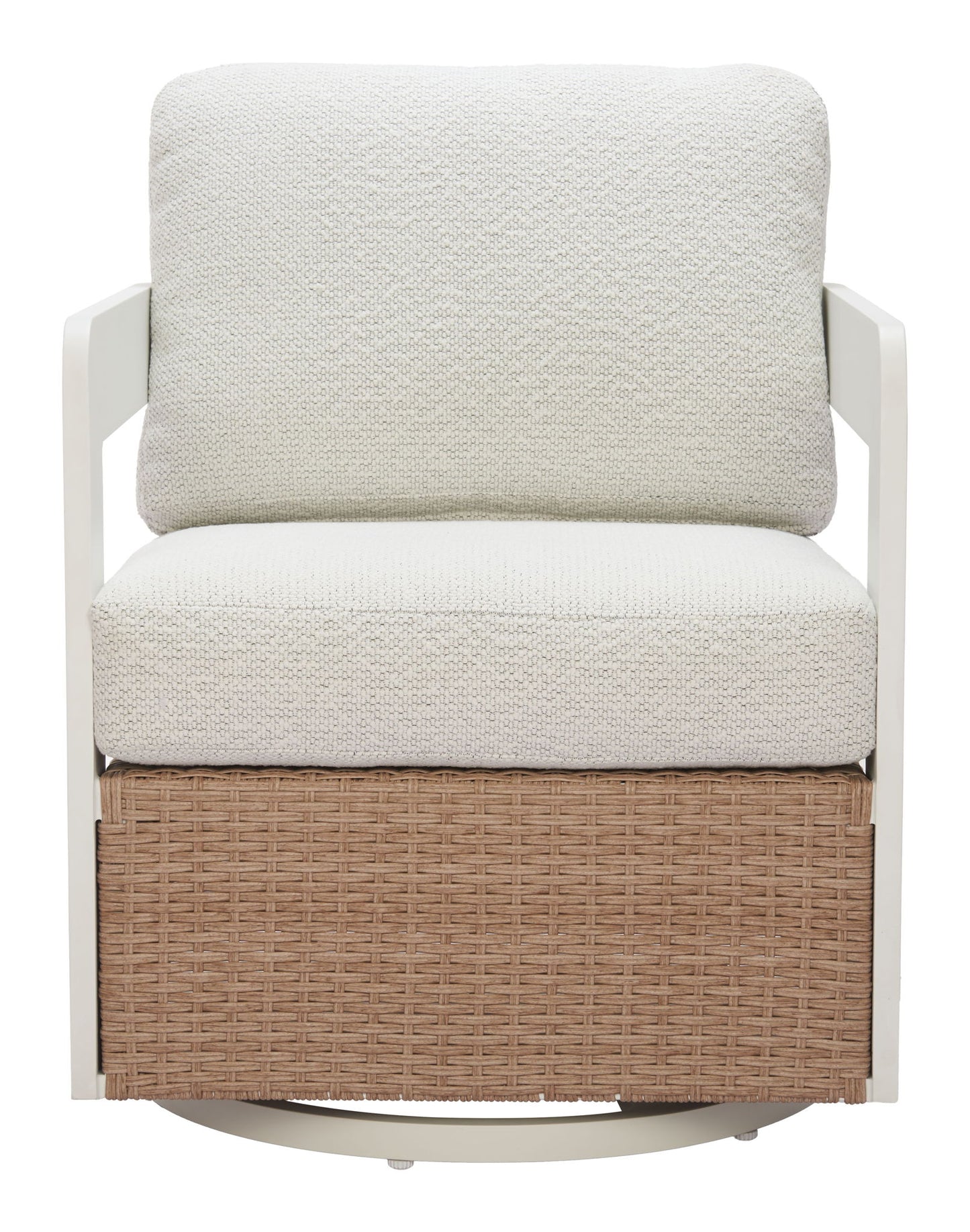 Gelo - Outdoor Swivel Chair - White / Brown