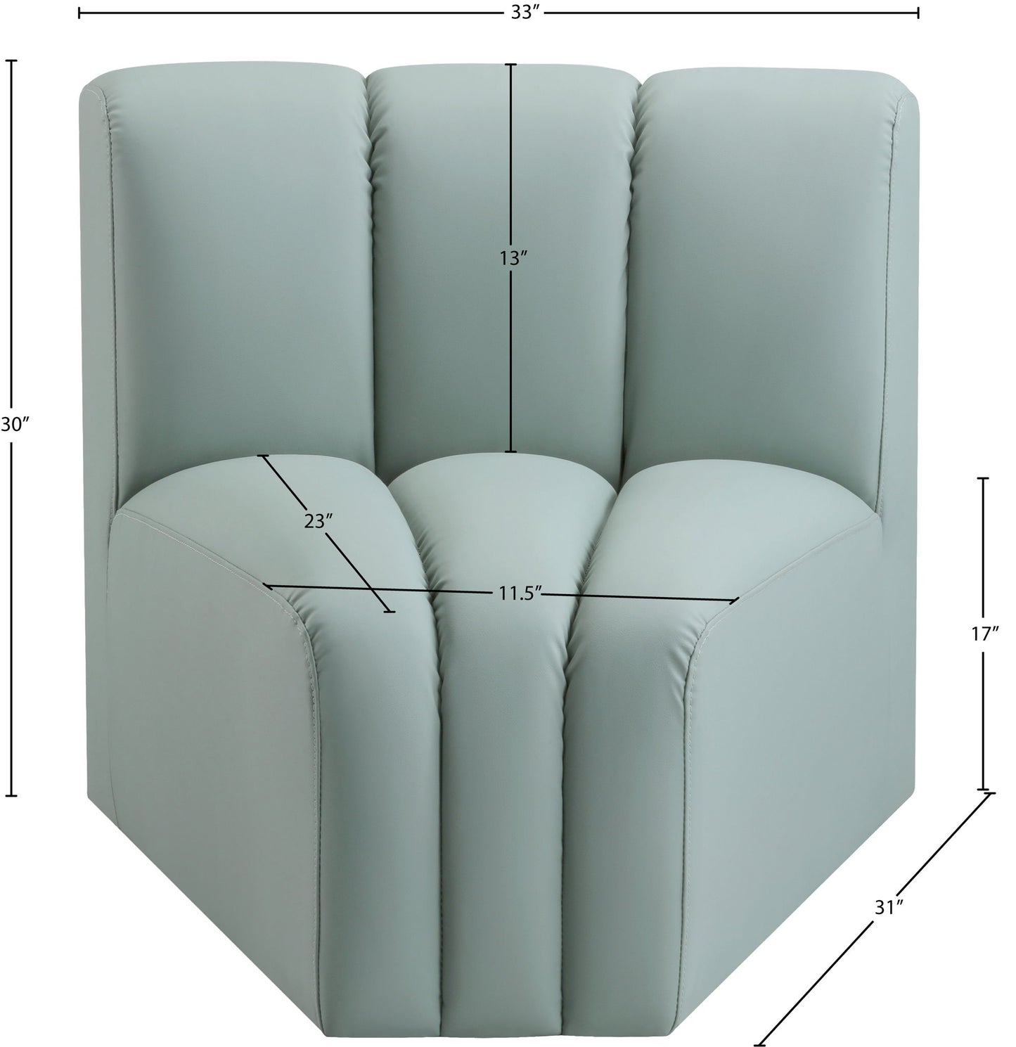 Arc - Faux Leather Curved Corner Chair