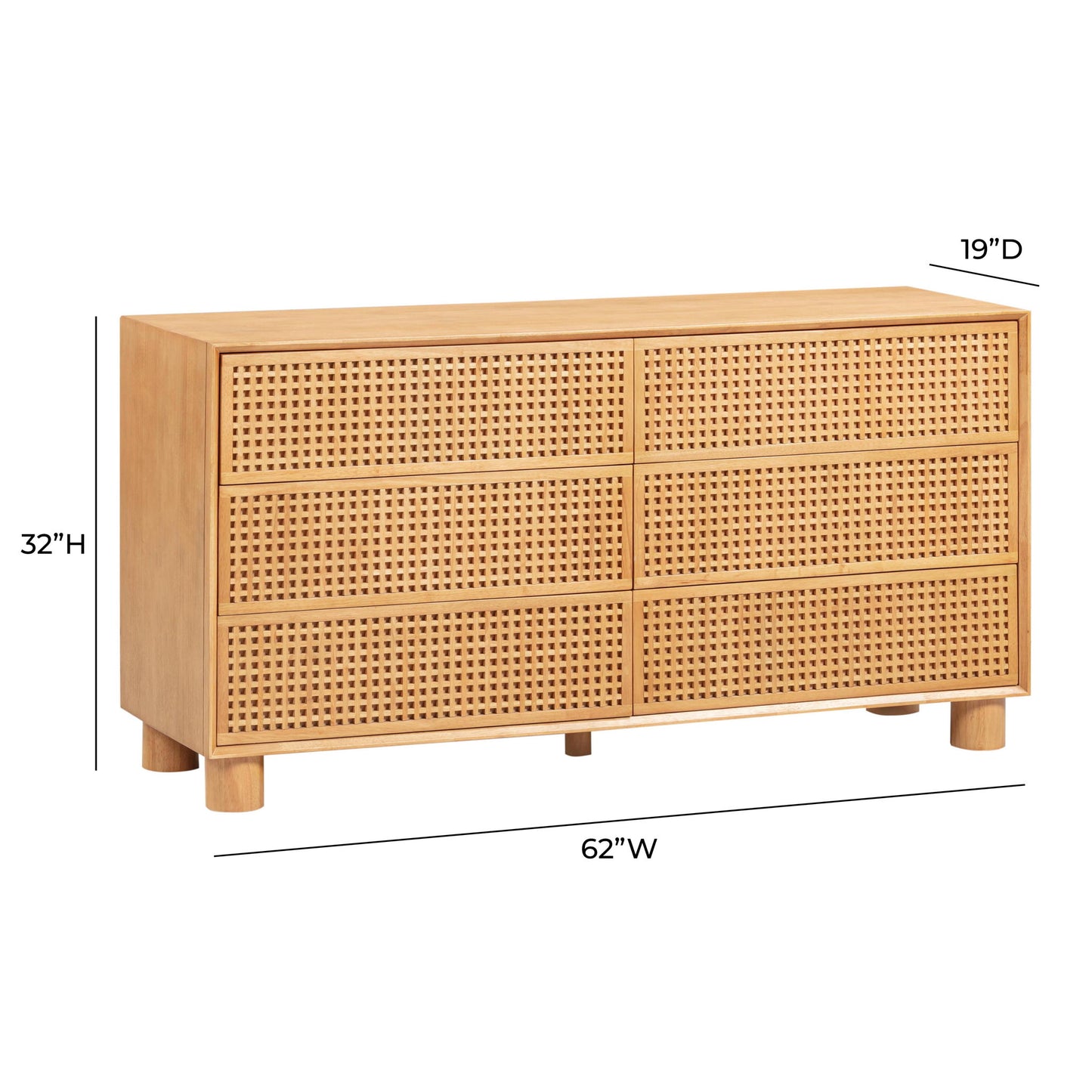 Miles - 6-Drawer Dresser - Natural