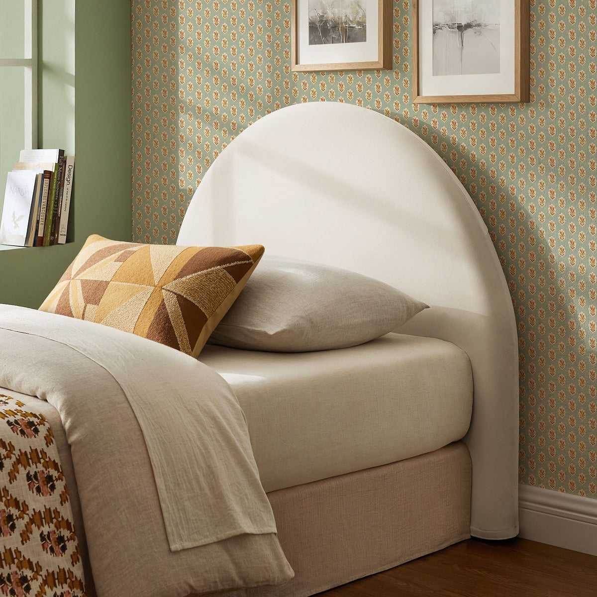 Modway Resort Performance Velvet Arched Headboard - Twin, Alabaster