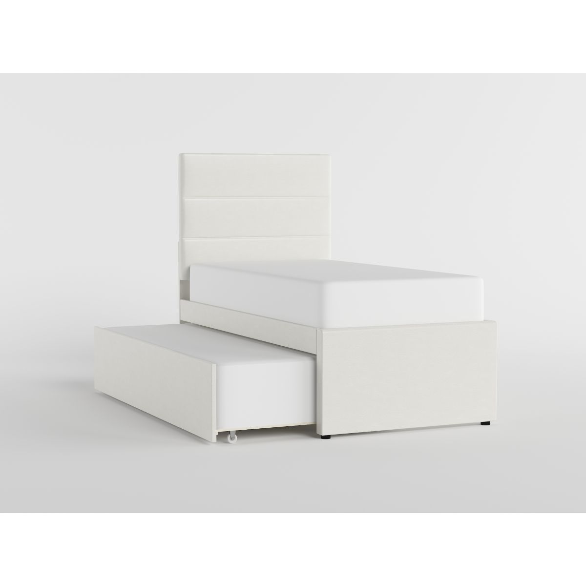 39" White Vinyl Trundle Bed