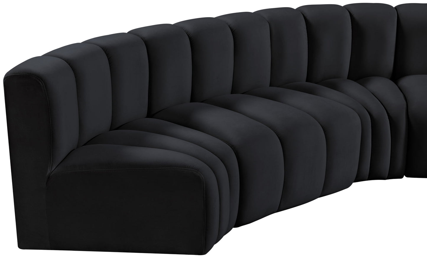 Arc - Velvet 5 Piece U-Shaped Modular Sofa