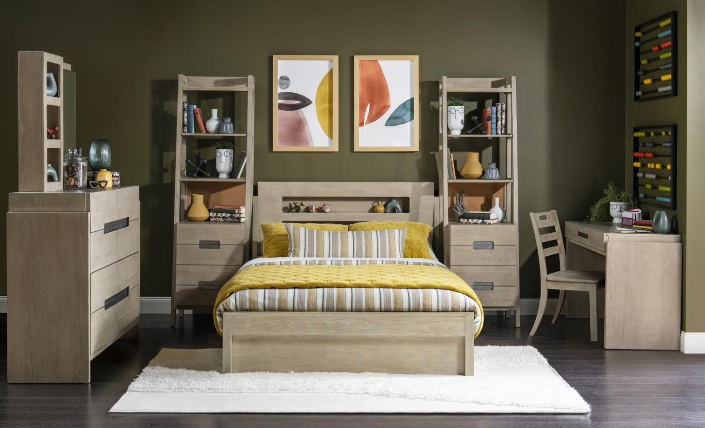 District - Complete Captains Bed - Weathered Oak