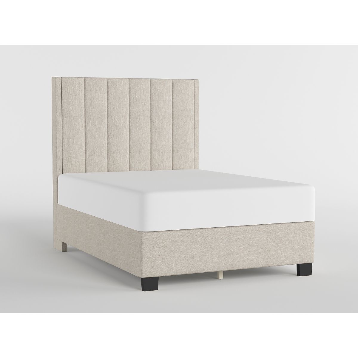 54" Light Beige Chenille Platform Bed
