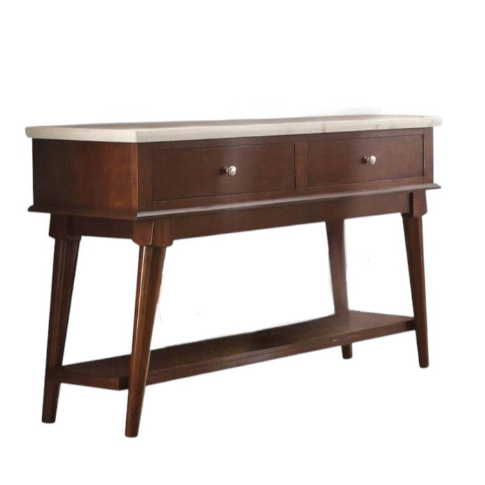 Gasha - Server - White Marble Top & Walnut