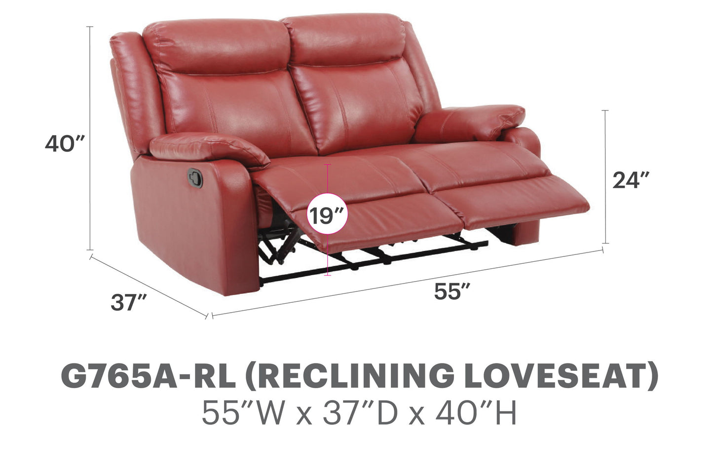Glory Furniture - Ward - Double Reclining Loveseat